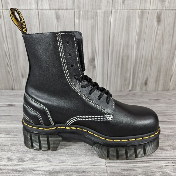 Dr. Martens Womens Audrick White Stitch Leather Platform Lace Up Boots - Size 7 - Picture 6 of 12